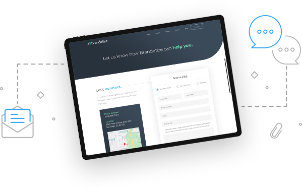 Brandetize Website on a tablet